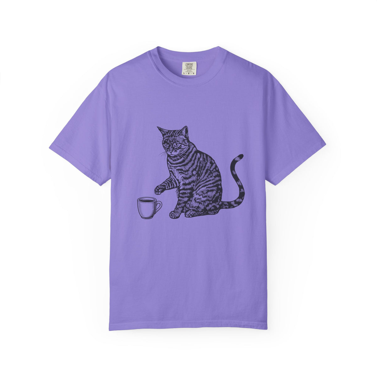 Cat & Coffee Graphic Tee — Probably Plotting to Knock It Over