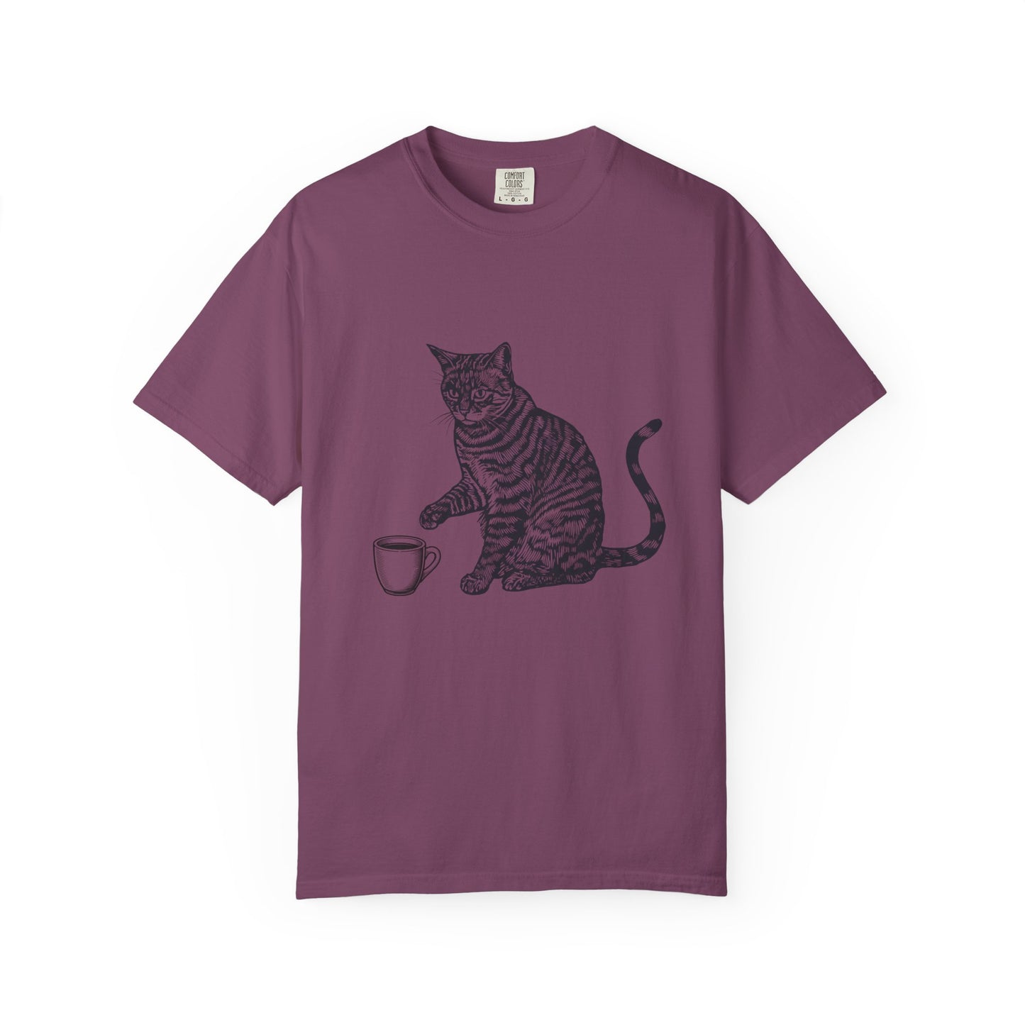 Cat & Coffee Graphic Tee — Probably Plotting to Knock It Over