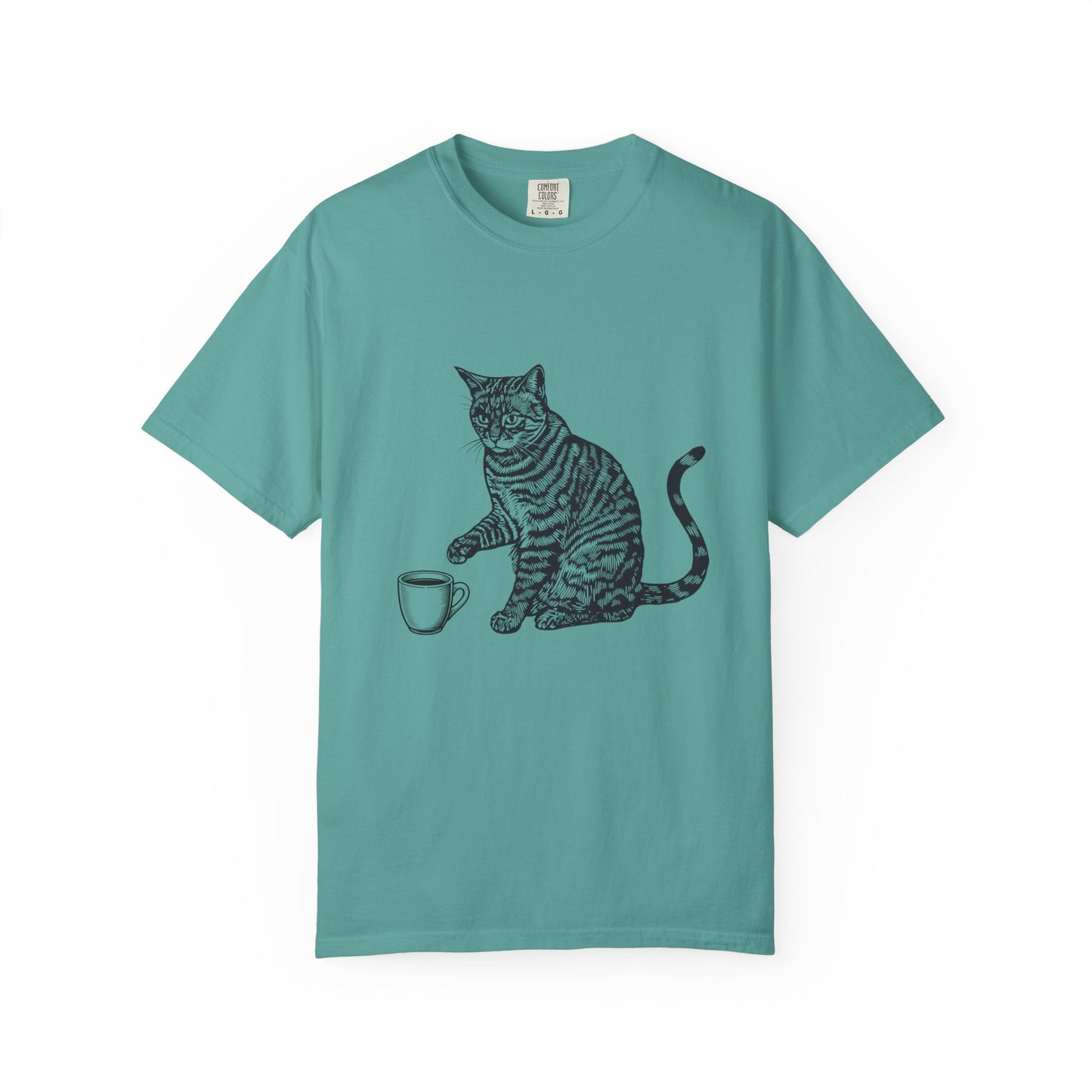 Cat & Coffee Graphic Tee — Probably Plotting to Knock It Over