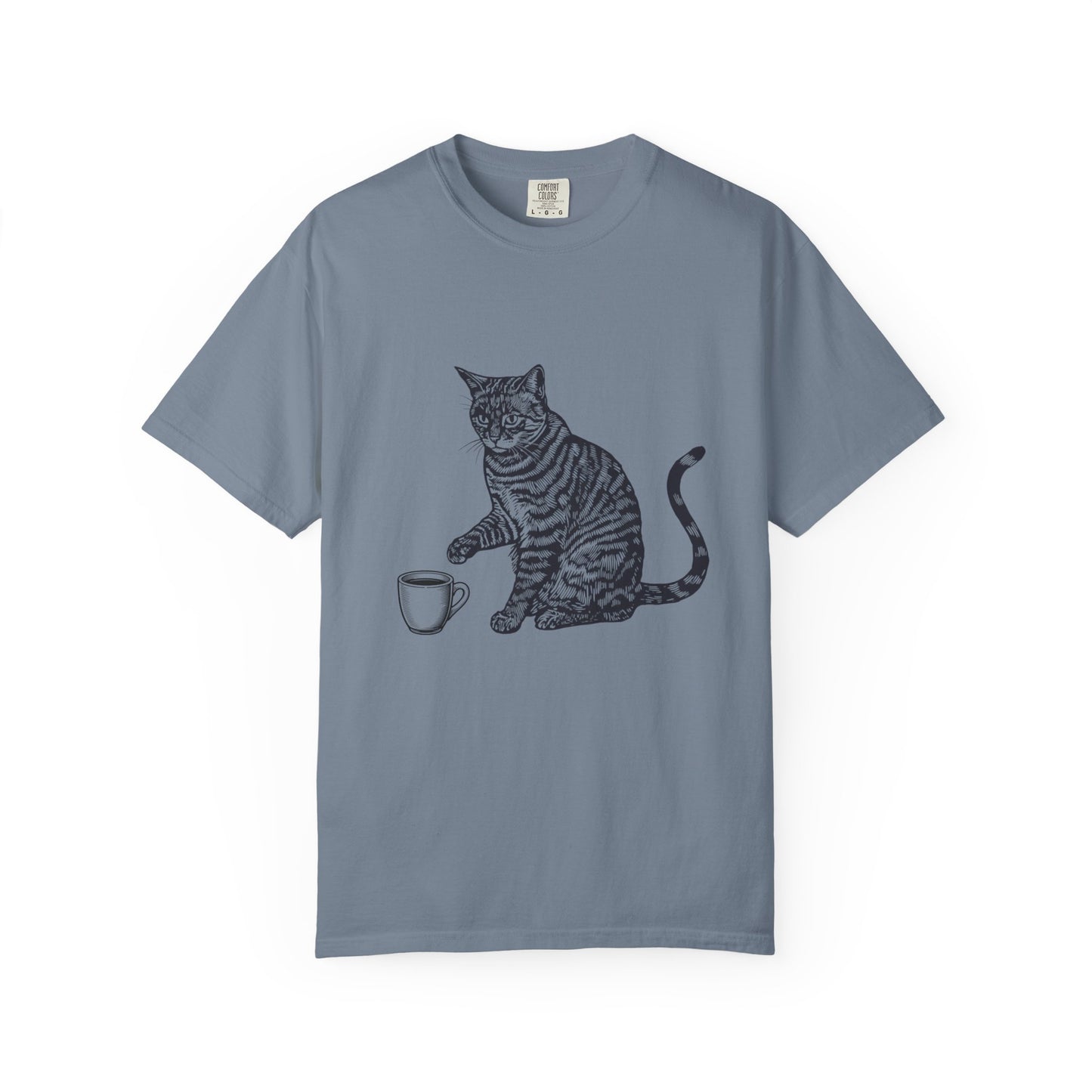 Cat & Coffee Graphic Tee — Probably Plotting to Knock It Over