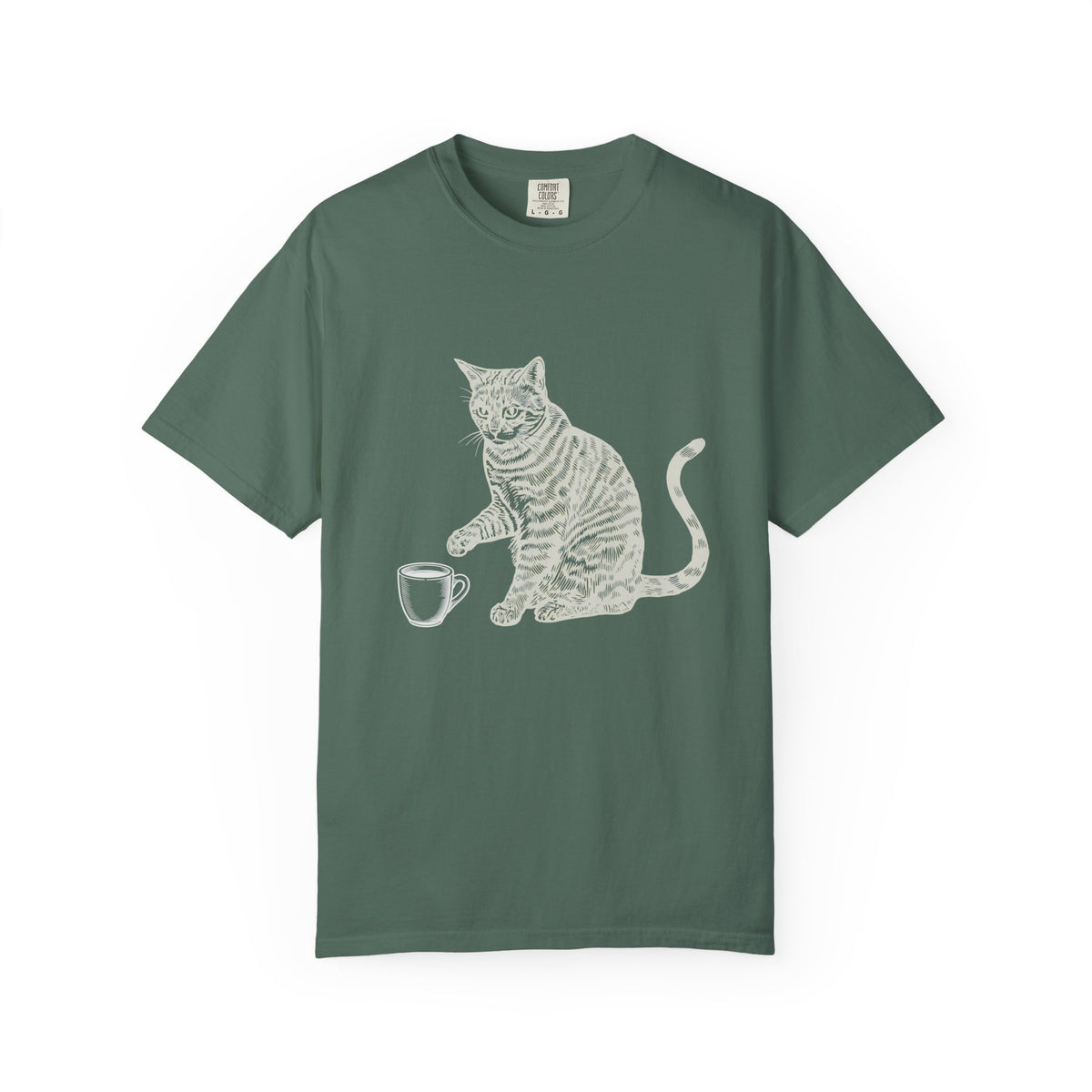 Cat & Coffee Graphic Tee — Probably Plotting to Knock It Over